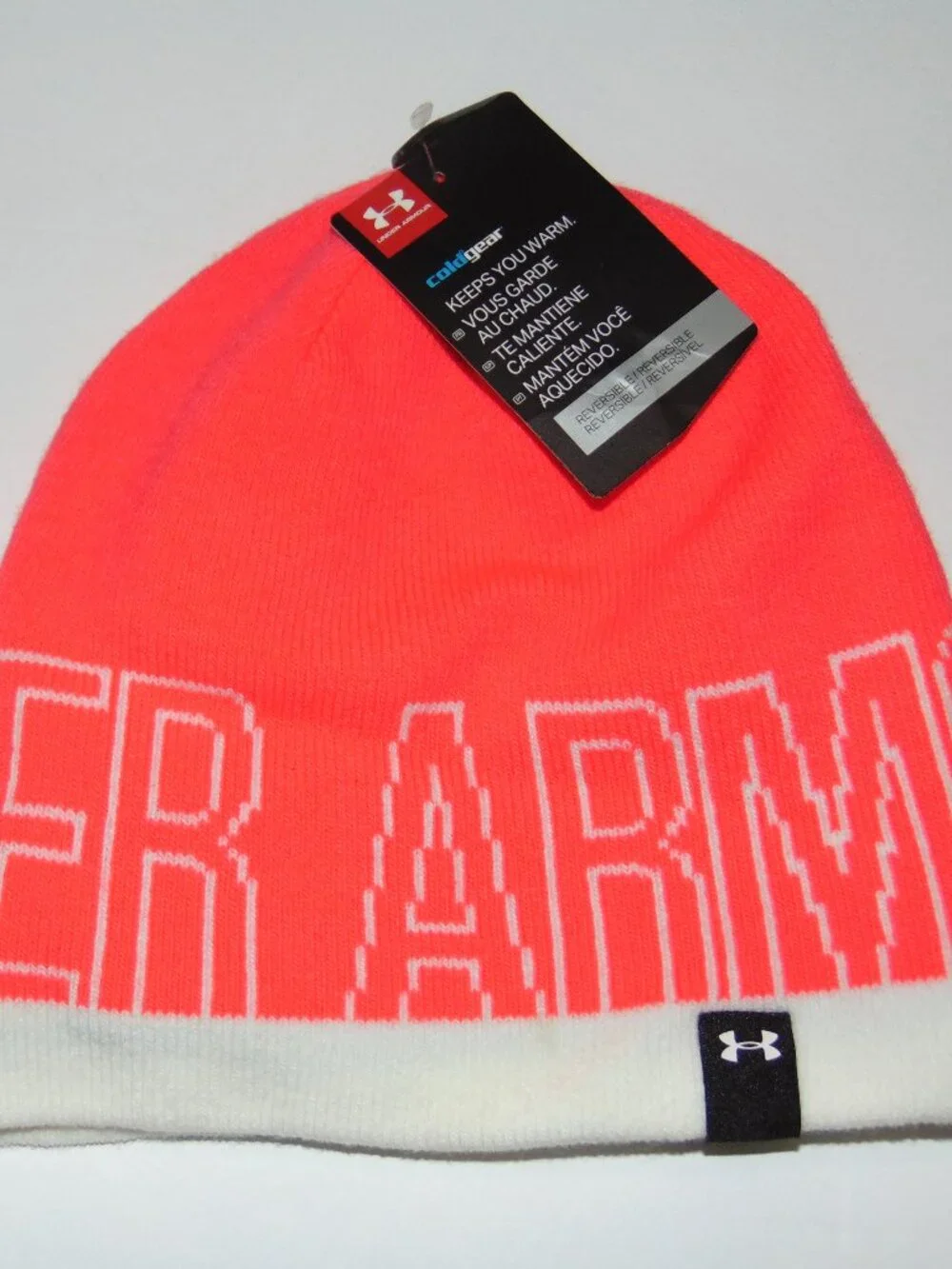 New Under Armour Coldgear Youth Girl's Winter Hat Red Knit Beanie